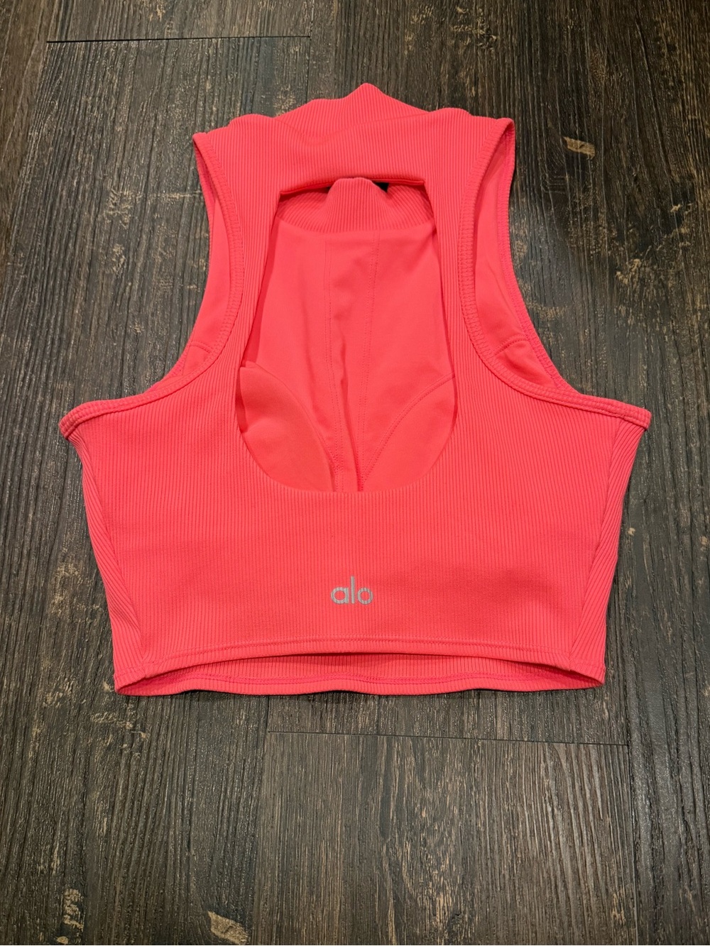 ALO Yoga Ribbed High-neck Bra Top - Picture 2 of 2